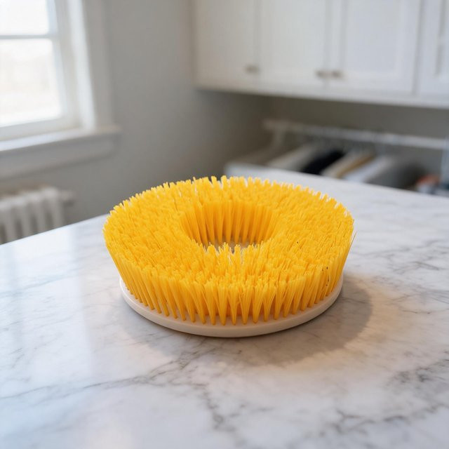 DAZZLEEX Elektrische Schrubbürste aus Nylon in Gelb, Durchmesser: 25,4 cm, zur Bodenreinigung - Bild 1