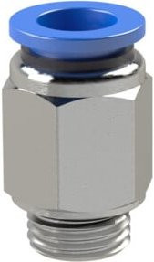 Riegler Gerade Steckverschraubung Blaue Serie aus Messing G 1/4 a. für Schlauch-Ø 6 mm, Blau - Bild 1