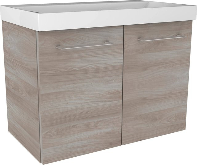 Fackelmann Waschbeckenunterschrank Lima Steinesche in Grau mit Soft-Close-Türen, Breite: 60 cm, Höhe: 42 cm - Bild 1