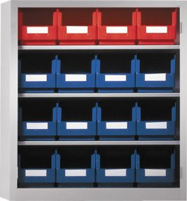 Kappes Ordnungsschrank Mod. 12 aus Stahlblech grau, Wandmontage mit verstellbaren Regalböden, B/H/T: 78,0 x 69,0 x 28,5 cm - Bild 1