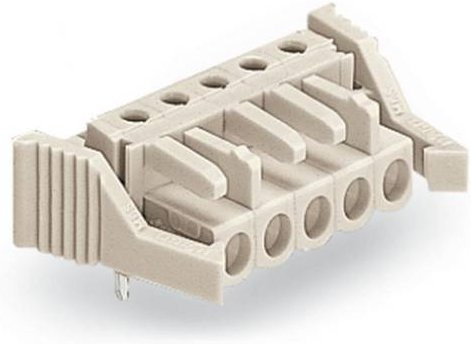 WAGO Buchsengehäuse-Platine 722 mit 6 Rastermaß 5 mm, Farbe: Beige/Grau, 50 Stück - Bild 1