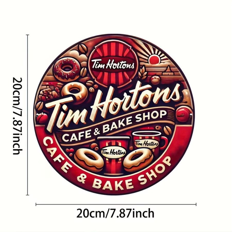 Tim Hortons Vintage-Metallschild aus Aluminium als Wandbehang, B/H: 20,0 x 20,0 cm - Bild 2