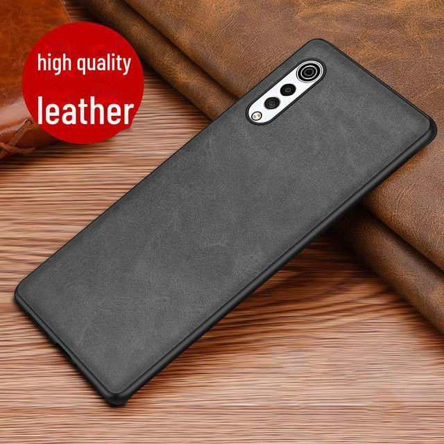 LG Velvet Business Lederschutzhülle mit Anti-Fall-Hartschale LG Wing in Schwarz - Bild 1