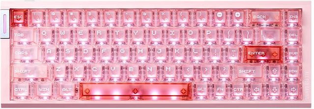 ATKGEAR RS6Air Mechanische Gaming Tastatur mit Magnetischer Achse, Pink Ice Blade Schalter, 68 Tasten, Hot-Swappable, Rosa - Bild 1