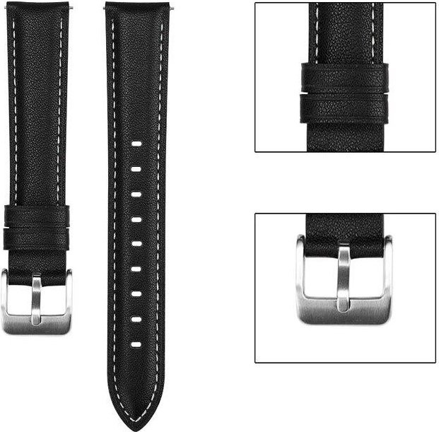 Foucsontop Uhrenarmband Leder, schwarz, Unisex - Bild 1