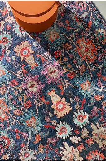 Jotex AMANI Florteppich in Blau und Multicolour mit orientalischem Design, rutschfest und aus Polyester - Bild 1