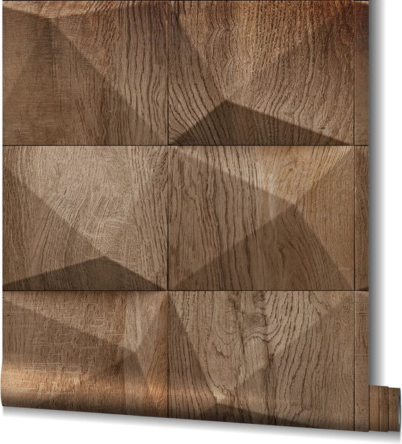 Marburg Vliestapete GZSZ 3D Holzoptik in Braun, FSC-zertifiziert, Breite: 0,53 m, Länge: 10,05 m - Bild 1