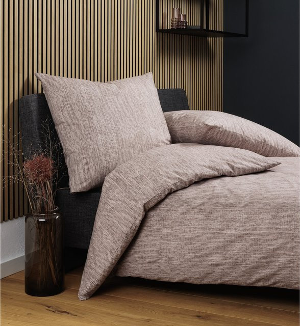 Janine Bettwäsche Cortina aus Baumwolle mit floralem Design in Blau und Beige - Bild 1