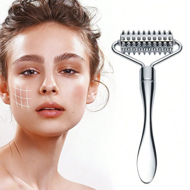 DUTRIEUX Edelstahl-Gesichtsmassageroller, Unisex, für Gesicht, Körper, Hände, Füße - Bild 1