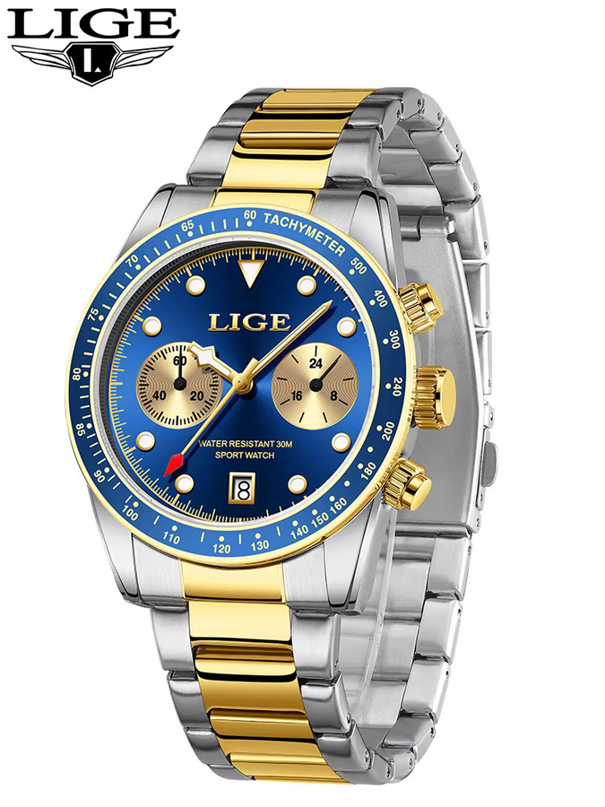 LIGE Chronograph, Quarz, Edelstahl, Herren - Bild 7