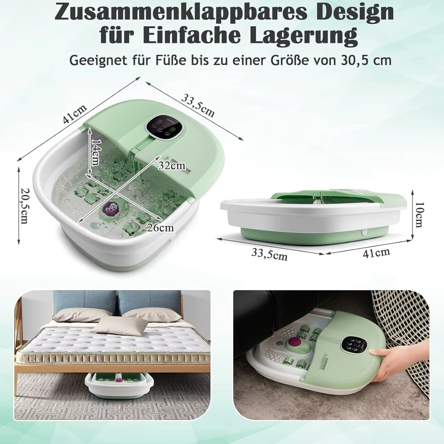 GOFLAME Elektrisches Fußbad-Massagegerät, faltbar, mit Heizung und Blasenmassage - Bild 3