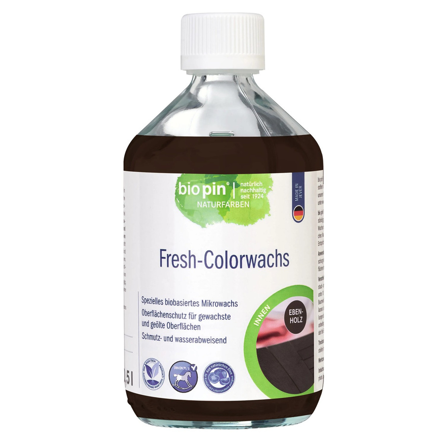 Biopin Fresh-Color Öl-Wachs Ebenholz Schwarz, 500 ml, wasserabweisend und lebensmittelecht, Satin-Glanz - Bild 2