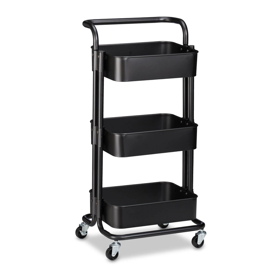 Relaxdays Rollwagen aus Metall in Schwarz mit 3 Etagen, H x B x T: 84 x 42 x 37 cm - Bild 2