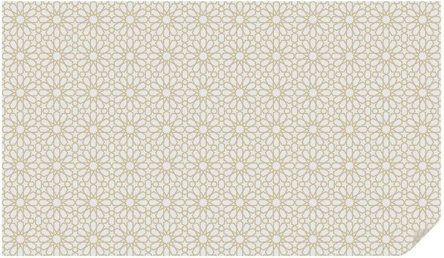 Tulup Fensterfolie mit geometrischem Muster in Weiß, blickdichte Milchglasfolie als Sichtschutz, B: 116 cm, H: 200 cm - Bild 1
