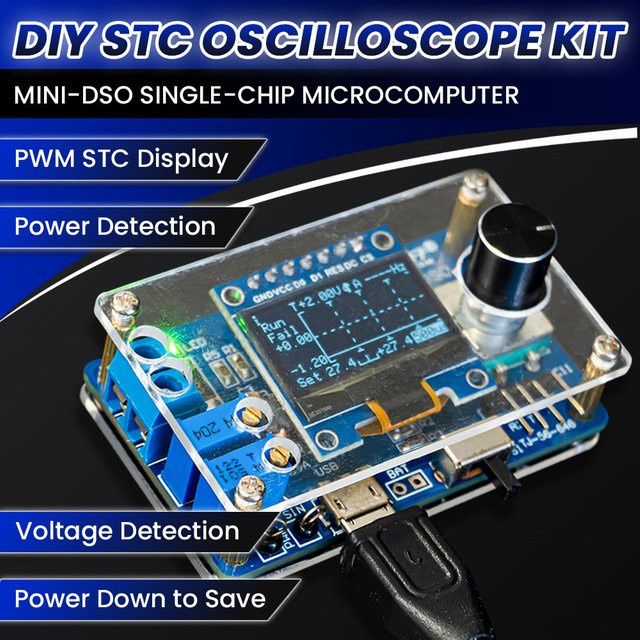 DIY Mini Digital Oszilloskop Elektronik Kit mit STC8K8A MCU und 0,96 Zoll OLED Display als Lötprojekt zur Praxis - Bild 1