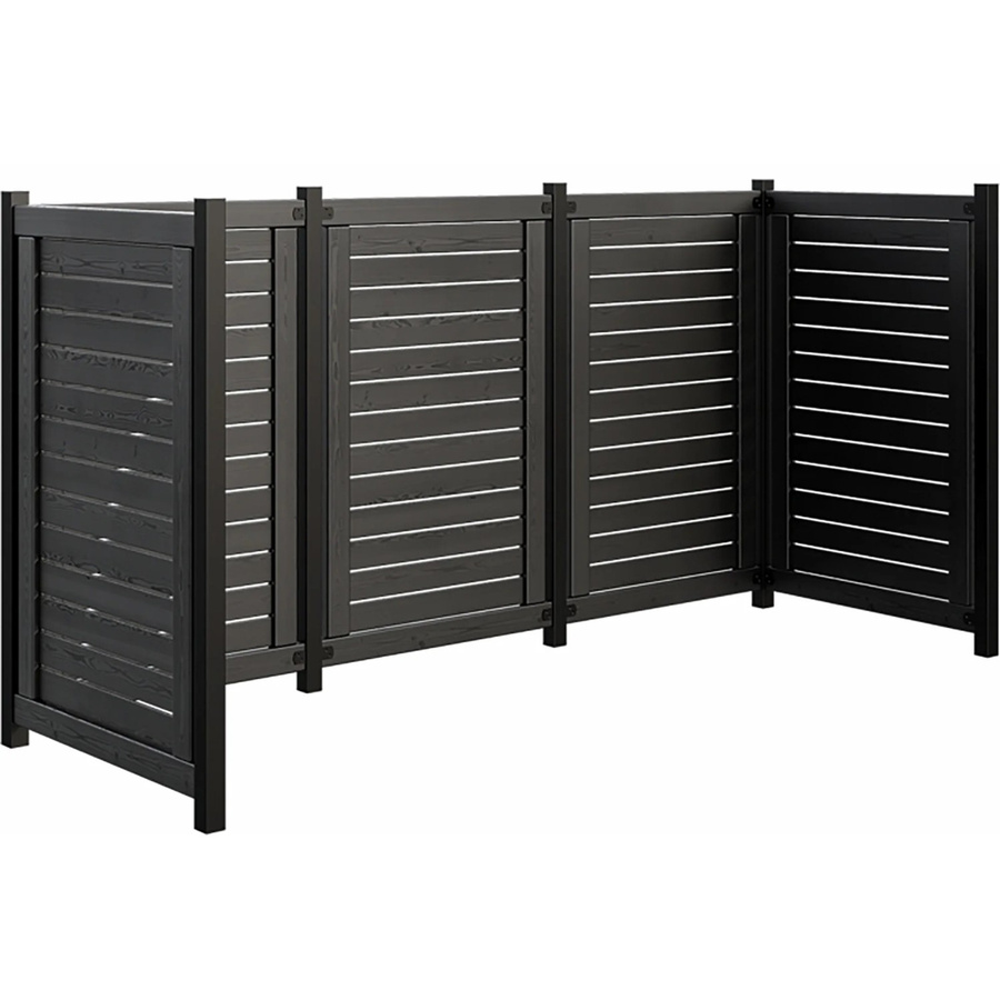 Plus Holz Mülltonnenverkleidung Lund in Schwarz, B/T/H: 245 x 85 x 124 cm - Bild 2