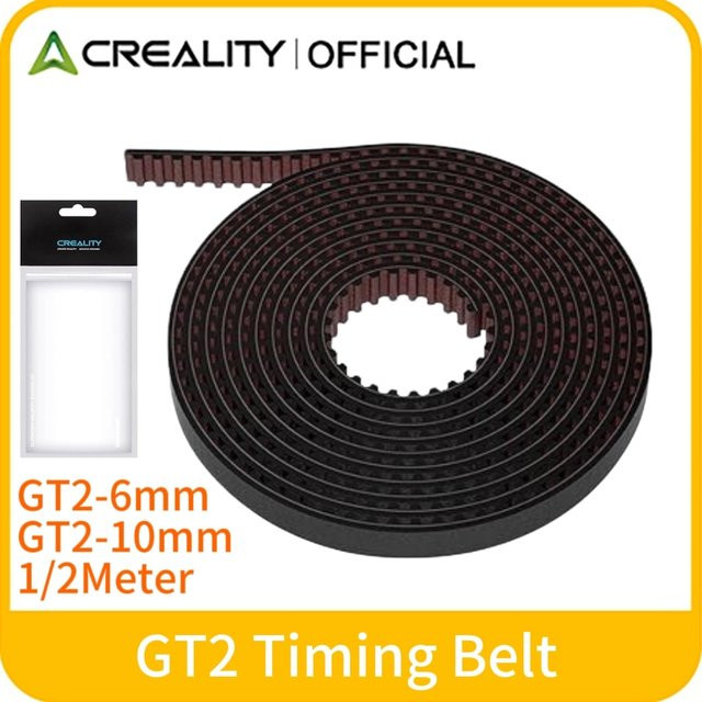 Creality GT2 Synchronriemen für 3D-Drucker, offener Zahnriemen aus Gummi, Farbe: Schwarz, Breite: 6 mm oder 10 mm, Länge: 2 m - Bild 1