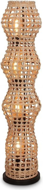 Licht-Erlebnisse Stehlampe mit Korbschirm aus Rattan in Beige, 4-flammig, E27, Höhe: 111 cm - Bild 1