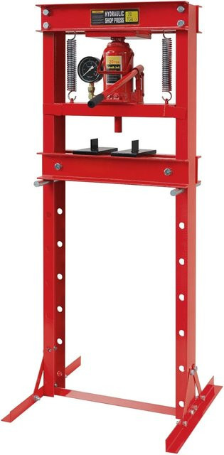 Wiltec Profi Werkstattpresse 20T Hydraulikpresse mit Manometer in Rot - Bild 1