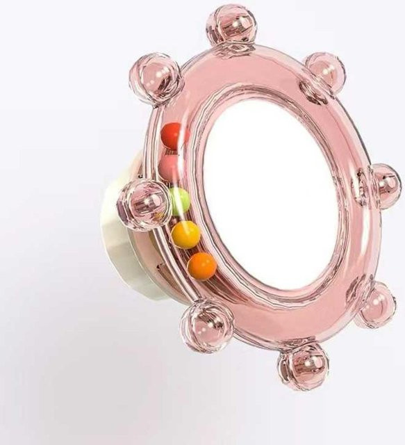 Topmix Buntes Kugel Papageien Spiegel Spielzeug, Drehpuzzle, mit Glocke, rosa - Bild 1