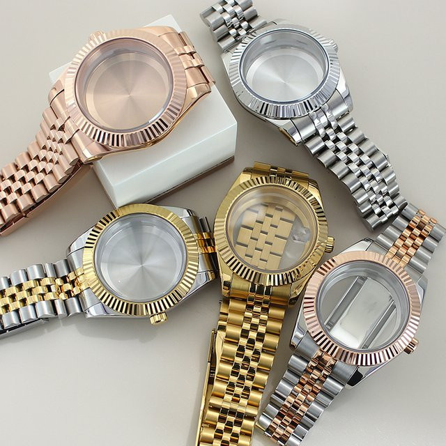 FEIYASHI Uhrengehäuse geriffelt, Saphirglas, 39mm, 36mm, Jubilee Armband - Bild 1