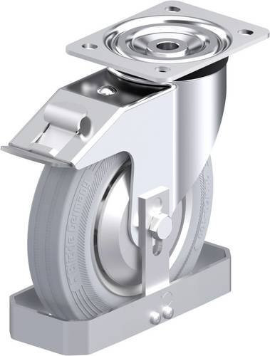 Blickle Stahlblech-Lenkrolle L-RD 200K-FI-VLI-FA-FS in Silber/Grau mit 200 mm Rad-Durchmesser und 350 kg Tragfähigkeit - Bild 1