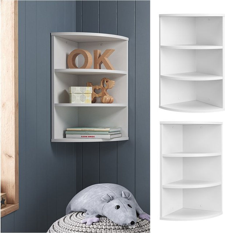 Vicco Eckregal für das Kinderzimmer in Weiß, Wandregal B: 60 cm, T: 30 cm - Bild 2