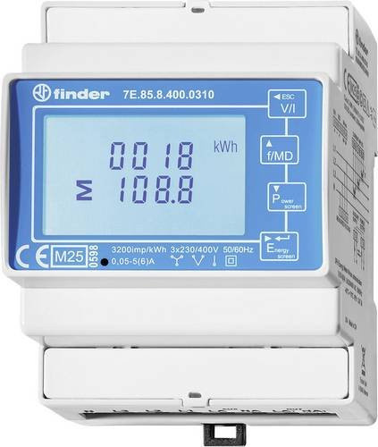 Finder 7E.85.8.400.0312 Digitaler Energiezähler in Weiß - Bild 1
