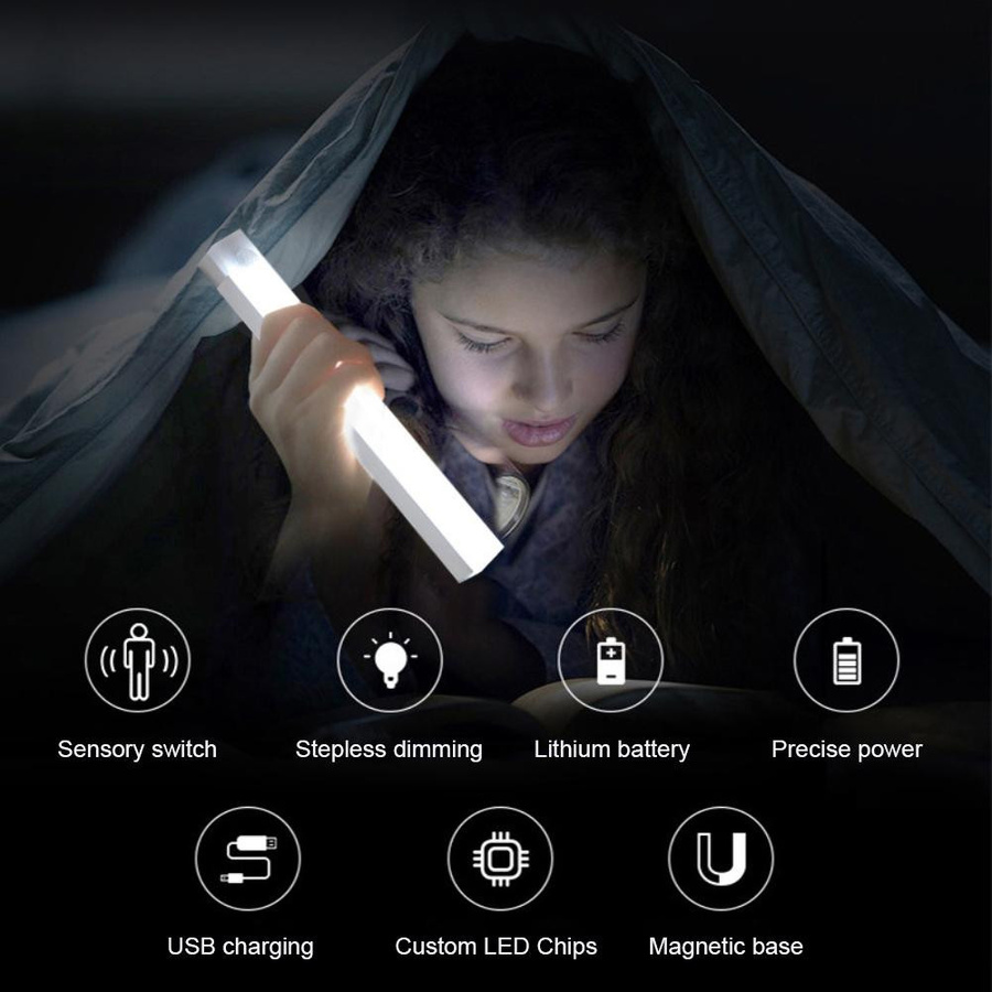 YJMP Super Lighting LED Nachtlicht mit Bewegungssensor, USB aufladbar, weiß, Breite: 50 cm - Bild 8