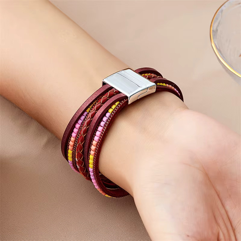 Harlermoon Armband Leder, Vintage, Bunt, Unisex - Bild 2