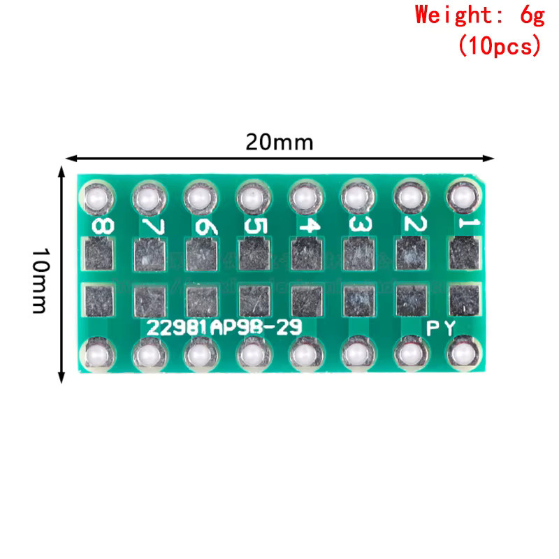 10 Stück SMT zu DIP Adapter Konverter für 0805 0603 0402 Kondensatoren Widerstände und LEDs von Si Tai&SH in Grün mit 2,54mm Abstand - Bild 2