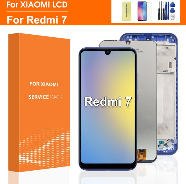 Xiaomi Redmi 7 LCD Display Touchscreen Digitizer Montage mit Rahmen in Schwarz 6,26 Zoll - Bild 1