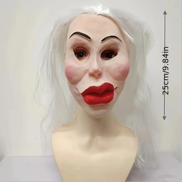 Lustige plastische Chirurgie hässliche Mädchen Maske, Rollenspiel Kostüm Requisiten, Weiß, Gummi - Bild 1
