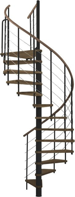 Minka Spindeltreppe Venezia in Walnuss mit Holzoptik für eine Geschosshöhe bis 305,5 cm - Bild 1