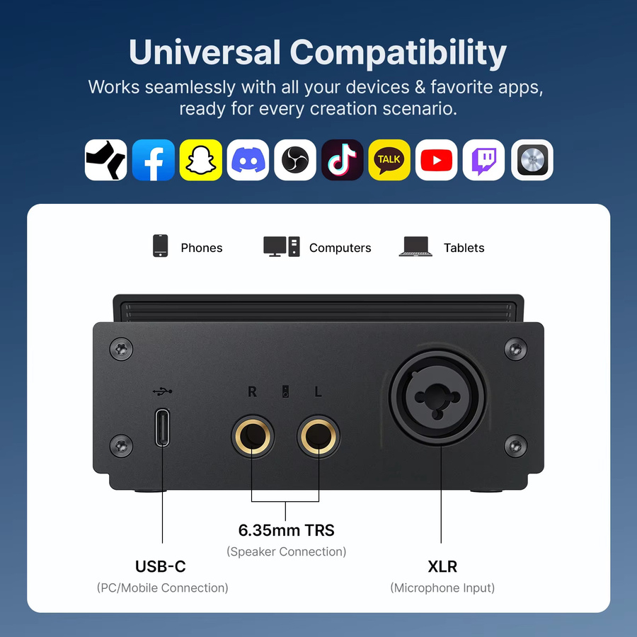 BOYA Caster X1 Professioneller Audio-Mixer Mehrkanal-Soundkarte und Podcast-Konsole für Live-Streaming-Aufnahmen in Schwarz oder Weiß - Bild 3