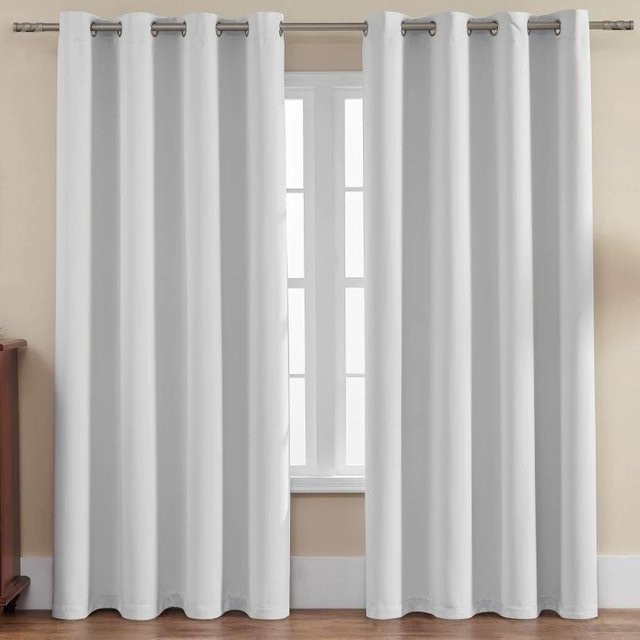 Verdunkelungsvorhänge schwarz, 100% lichtblockierend, wärmeisolierend und geräuschreduzierend, Breite: 290 cm, Höhe: 260 cm - Bild 1
