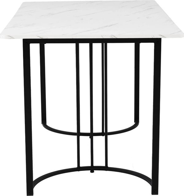 okwish Esstisch mit Marmor-Muster in Schwarz und Gold, B/T: 140 x 80 cm - Bild 1