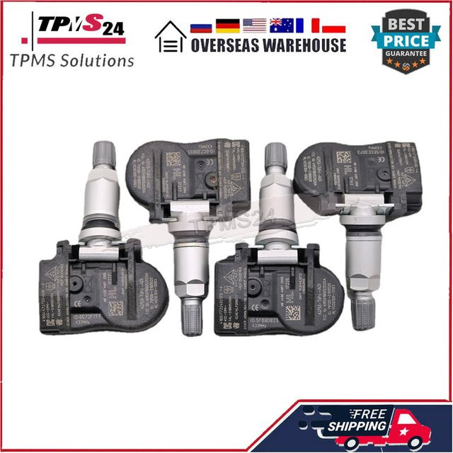 GANGLE 4er-Set Reifendrucksensor TPMS 433MHz für Acura NSX, RDX, Honda Odyssey, Pilot und Ridgeline, Farbe: Schwarz, Teilenummer 42753-T6N-A01 und 42753-TG7-A51 - Bild 1