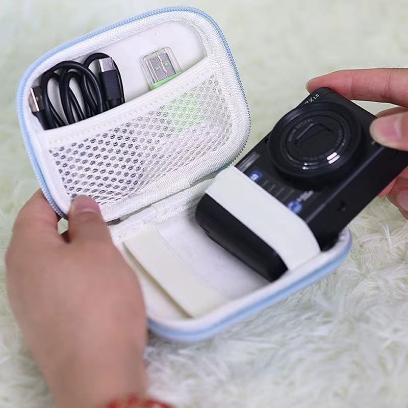 Tragbare Mini-Aufbewahrungstasche in Schwarz für Ladegeräte, USB-Sticks, Kopfhörer und Kabel Organizer - Bild 2