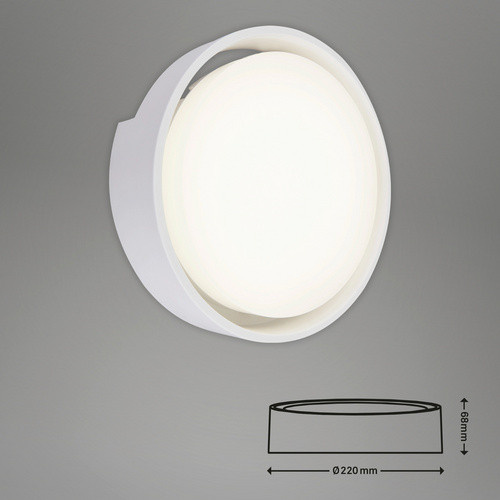 BRILONER LED-Außenwandleuchte in Weiß, rund, Durchmesser: 22 cm, Höhe: 6,8 cm - Bild 2