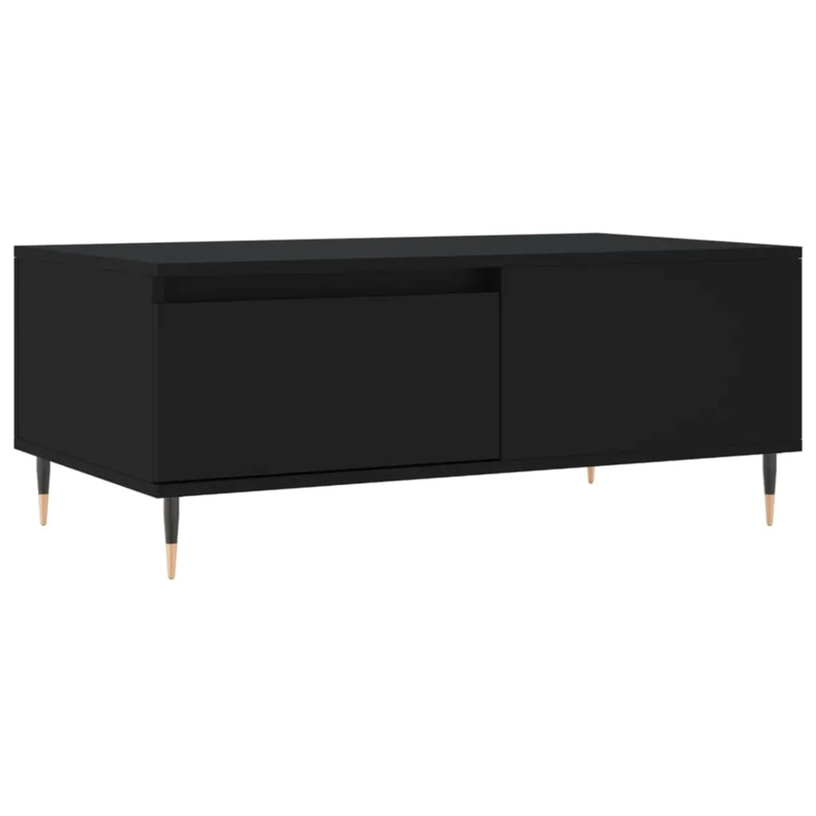 vidaXL Couchtisch modern in Schwarz aus Holzwerkstoff und Metall, B/T/H: 90 x 50 x 36,5 cm - Bild 2