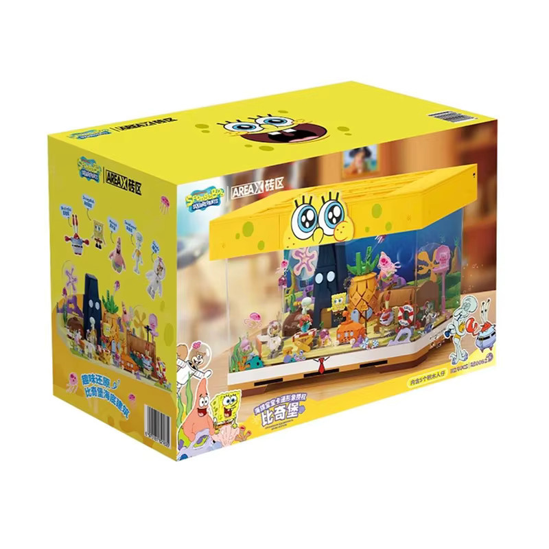 Area X Spongebob Schwammkopf Bikini Bottom Ocean Scene, Bausteine Blind Box, Glow Light Modell - Bild 4