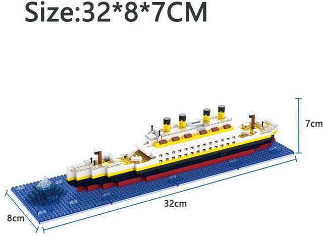 Yiran toy Titanic Schiff, Baustein, mit Lampe, ab 3 Jahren - Bild 1