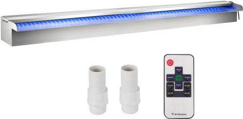 VEVOR Schwimmbad-Wasserfall mit buntem LED-Streifen und Fernbedienung, korrosionsbeständig, B/B/H: 151 x 11,5 x 8 cm - Bild 1