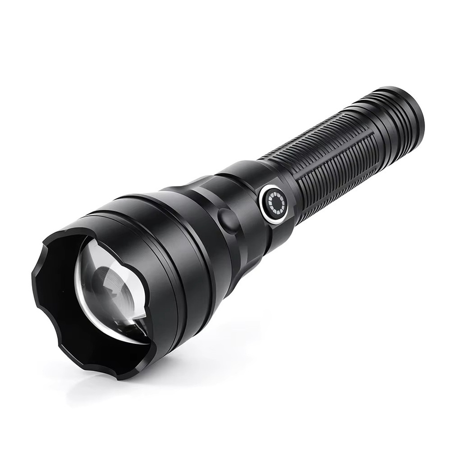 BORUiT Hochleistungs-LED-Taschenlampe in Schwarz mit 800 lm, zoombar und wiederaufladbar via Typ-C - Bild 6