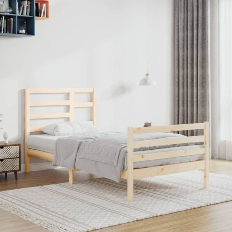 Massivholzbett Vidaxl aus Kiefer in Braun, Modernes Skandinavisches Design, B/T: 100 x 200 cm - Bild 1