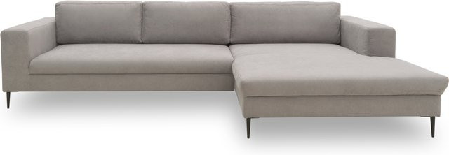 DOMO Ecksofa Modica mit Longchair in Silber, L-Form mit Schlaffunktion und Armlehnen, B/T: 329 x 173 cm - Bild 1