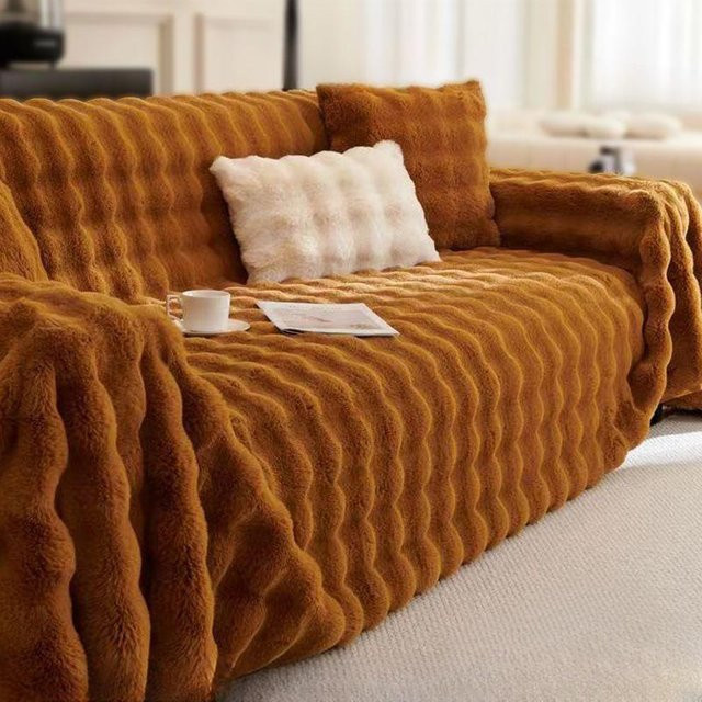 Super Six Sofa Überzug aus verdicktem Samt und Fleece, kratzfest und weich, B/B: 180 x 130 cm - Bild 1