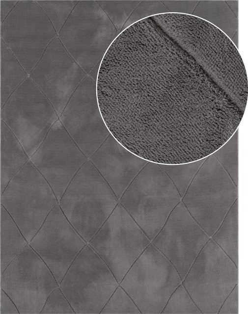 Waschbarer Teppich Utah in Anthrazit mit Rautenmuster, B/T: 80 x 150 cm - Bild 1