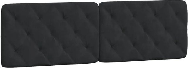 vidaXL Kopfteil-Kissen aus Samt in Schwarz, Breite: 160 cm, Tiefe: 200 cm - Bild 1
